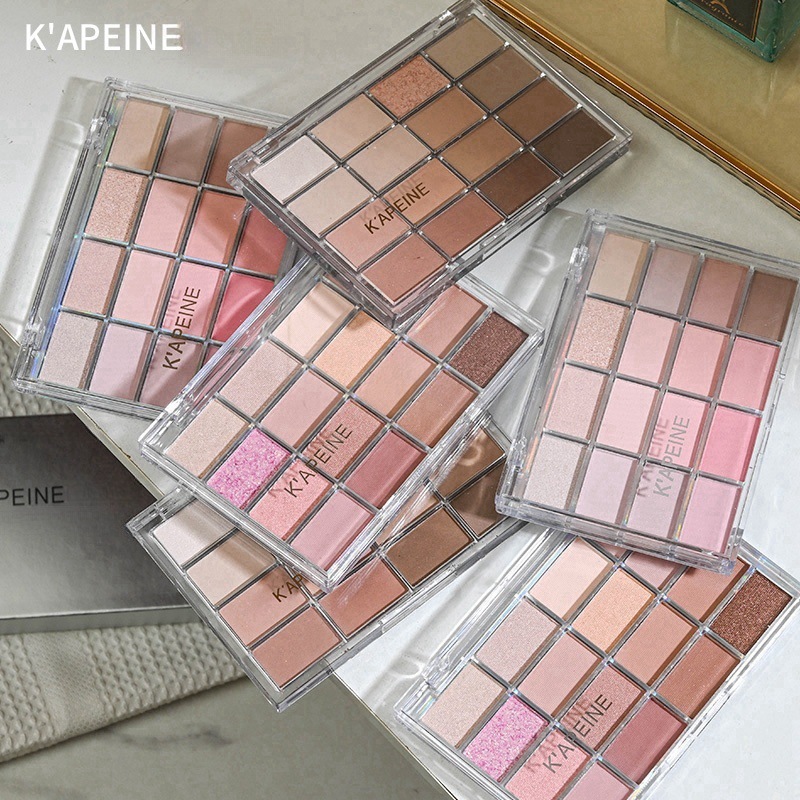 Paleta de sombras de ojos Capel de 16 colores con acabados brillantes y mate, ilumina el área debajo de los ojos, paleta de sombras de ojos en tonos tierra de baja saturación.