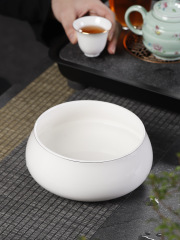 444Z批發德化羊脂玉白瓷大號茶洗陶瓷洗筆缸家用水洗筆洗茶具茶道