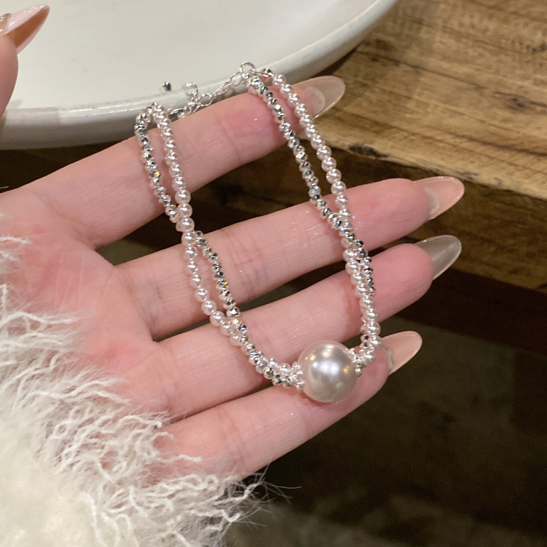 18# Bracelet-Pink-Silver