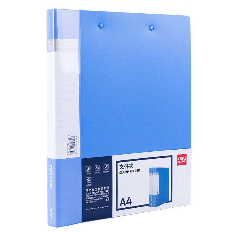 Délix A4 carpeta de archivos de doble fuerza abrazadera de abrazadera de cartografía de doble abrazadera de papel de prueba de estudiantes de oficina 5302ES