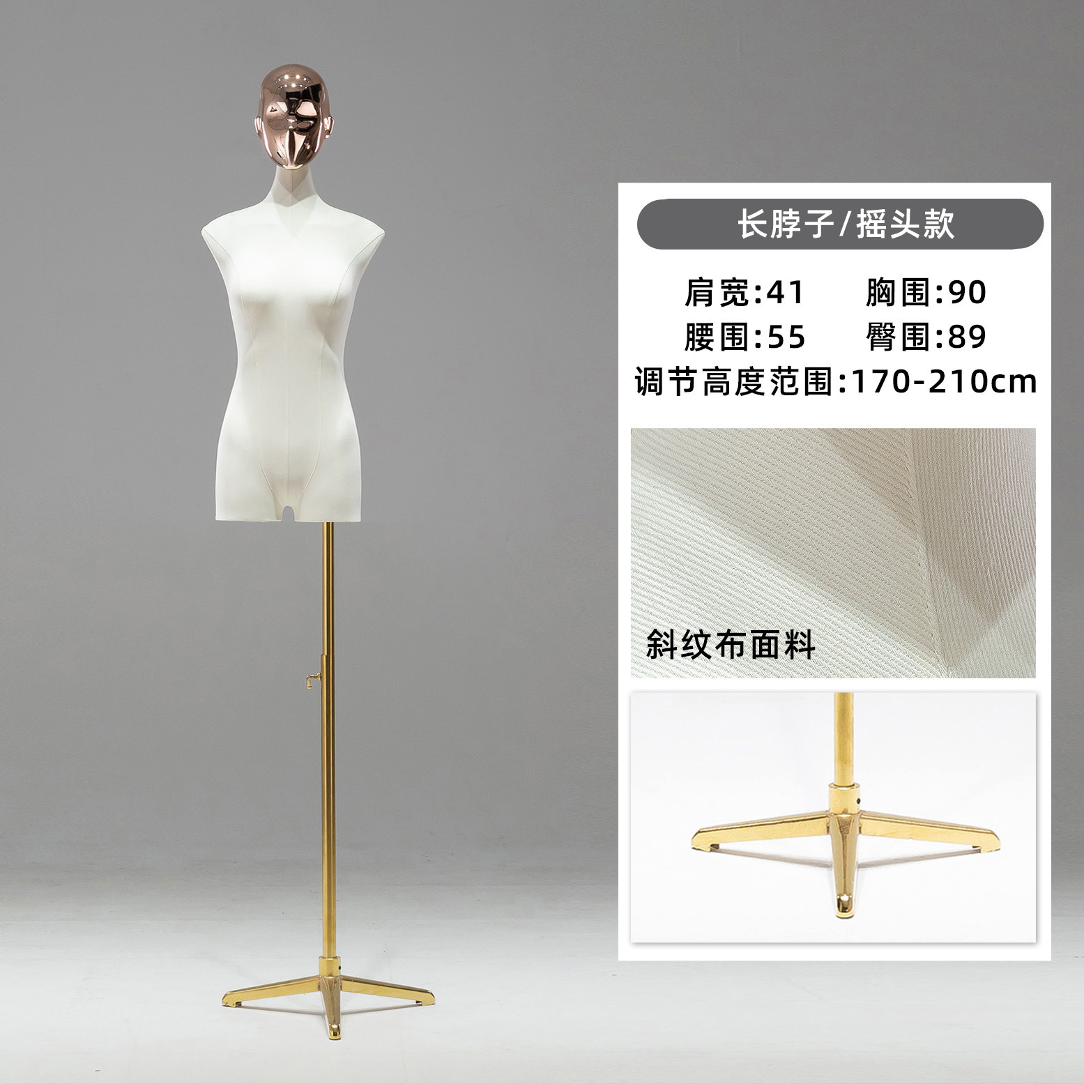 Maniquí Femenino de Busto con Clavícula de Plástico para Tiendas de Ropa y Escaparates image 24