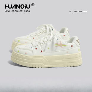 Universal Thick-Soled Star White Shoes for Women 2024 Summer New Versatile Casual Shoes Student Sports Spring & Fall Sneakers