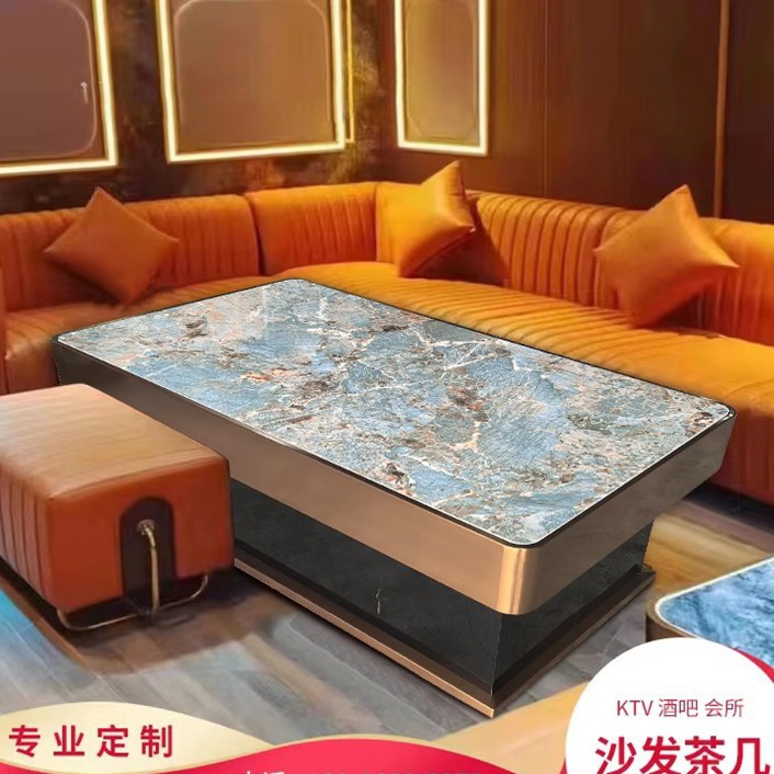 인기 있는 마노 녹색 슬레이트 가장자리 커피 테이블(재고 있음)