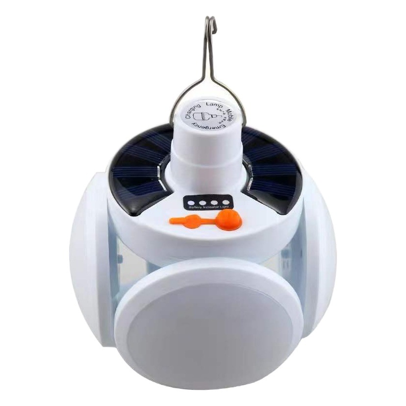 Linterna solar para camping/emergencias (con luz de fútbol)