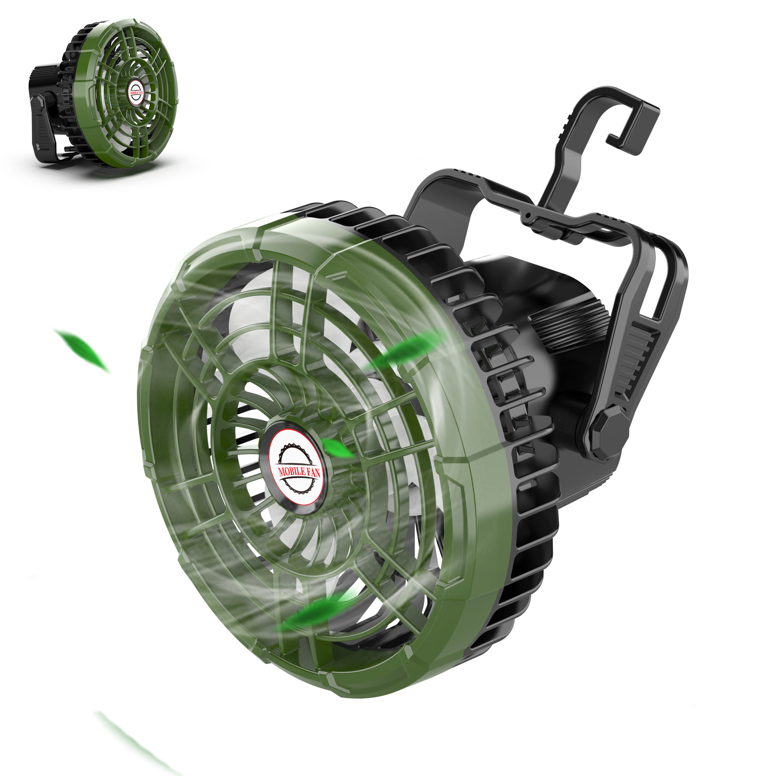 Ventilador Portátil de Camping con Luz Recargable con Iluminación LED y Banco de Energía para Exterior image 7