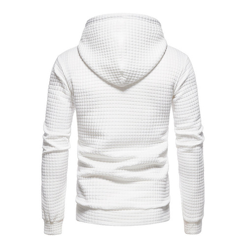 2024 New Arrival European-Size Men's Short-Sleeved Casual Pullover with Jacquard Pattern—Amazon Plaid Fabric Hoodie