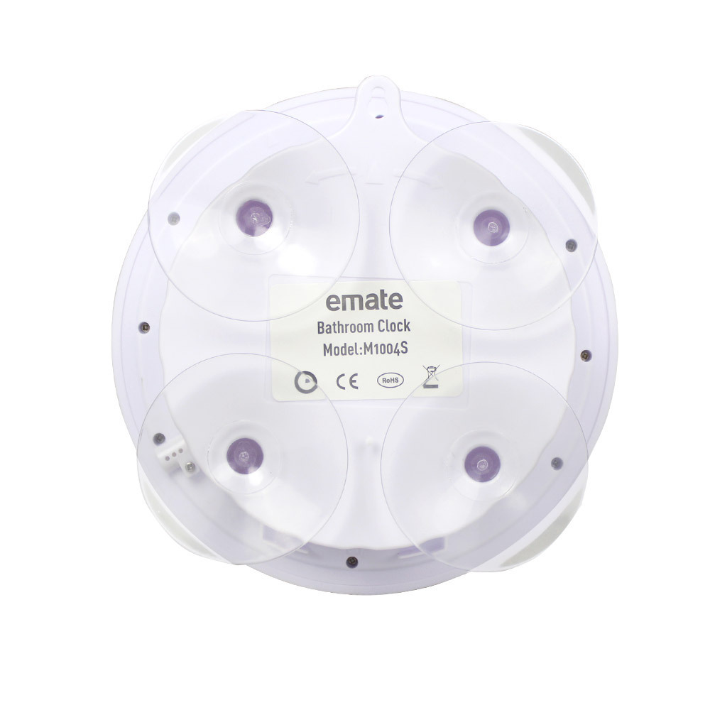 Reloj de succión transfronterizo impermeable temperatura baño reloj inglés electrónico digital Reloj moda Hotel redondo Reloj de pared