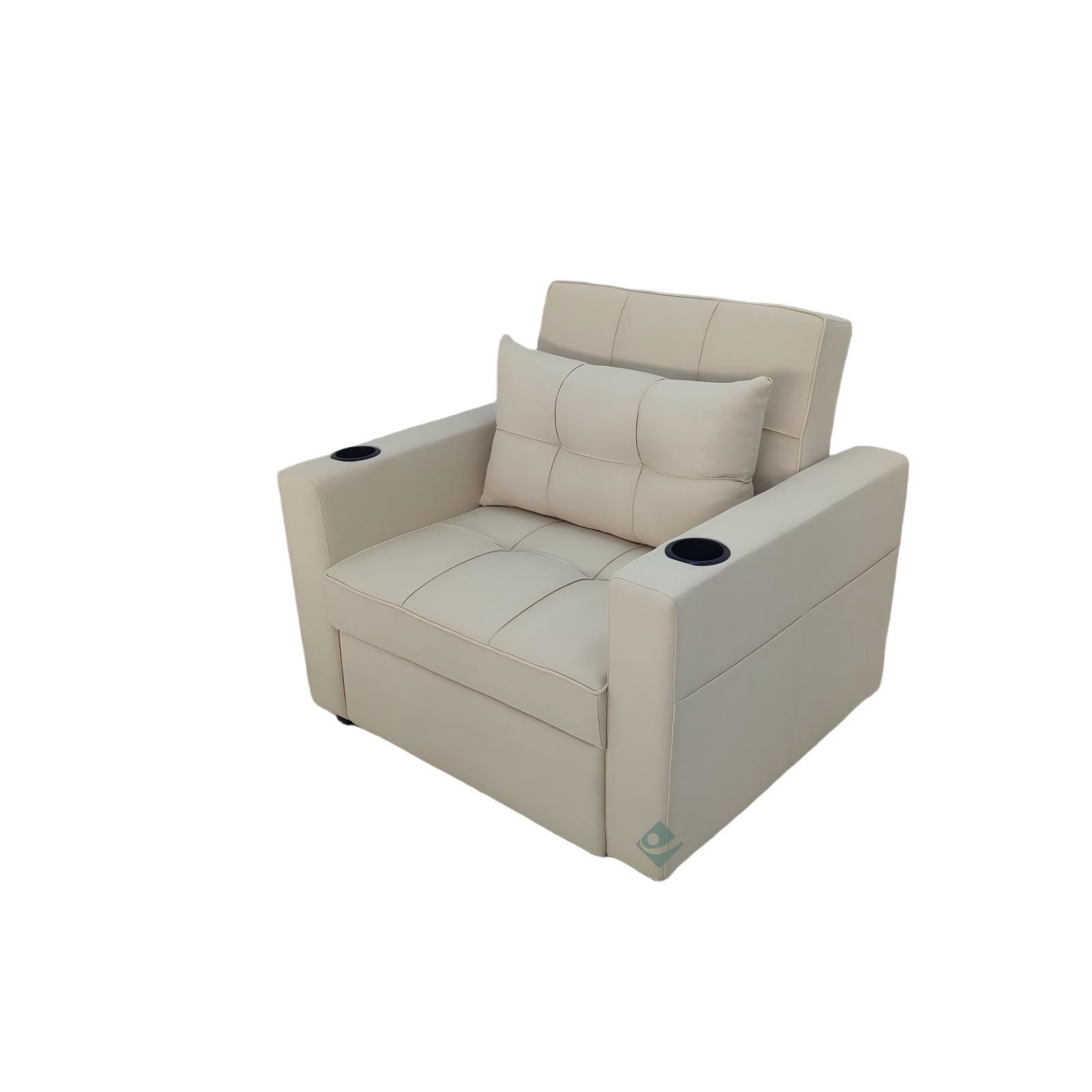 Sofá cama de cuero multifuncional para una persona, sala de estar, oficina, almuerzo, artefacto mágico con portatazas, sofá cama de cine privado