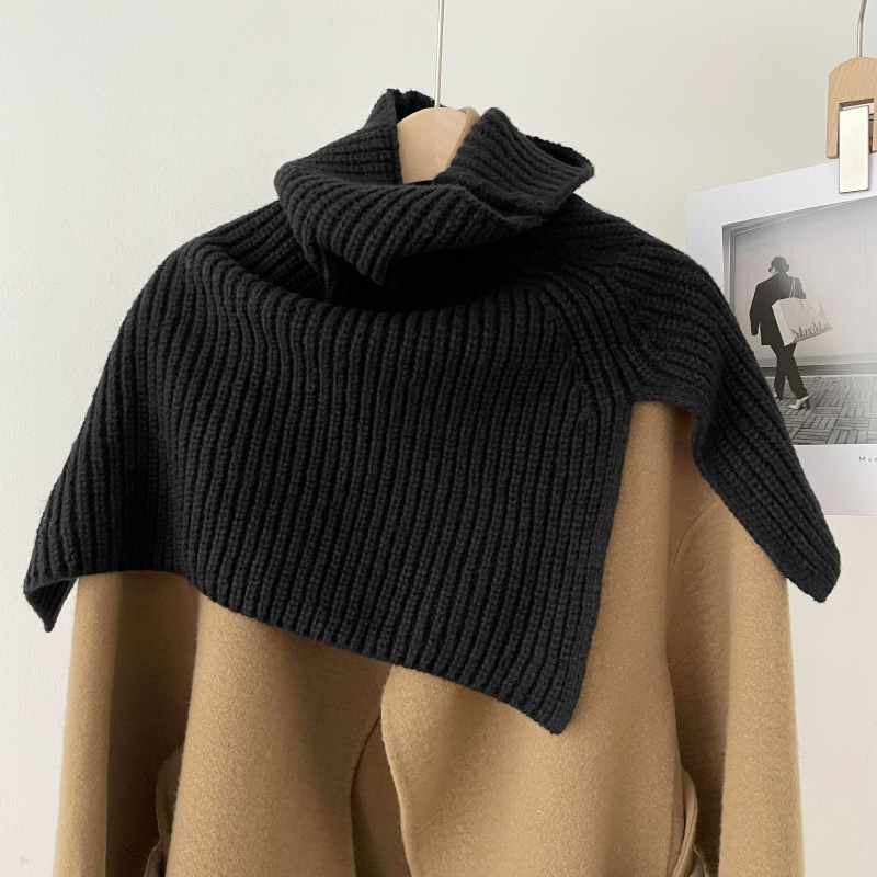 Otoño y invierno coreano de color sólido abrigado chaqueta caliente turban de cuello alto suéter de bifurcación abrigado chaleco de lana de punto chaqueta