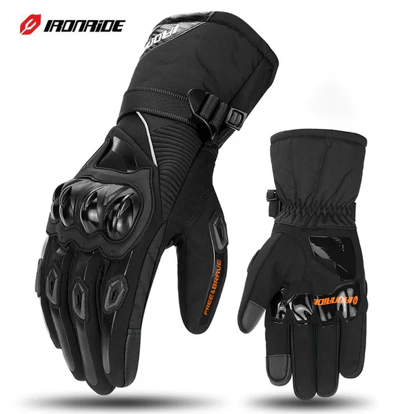 Motorcycle Riding Gloves, Winter Waterproof, Windproof, Anti-Fall, Long Style, Thickened Motorcycle Gloves for Electric Vehicles and Motorcycles