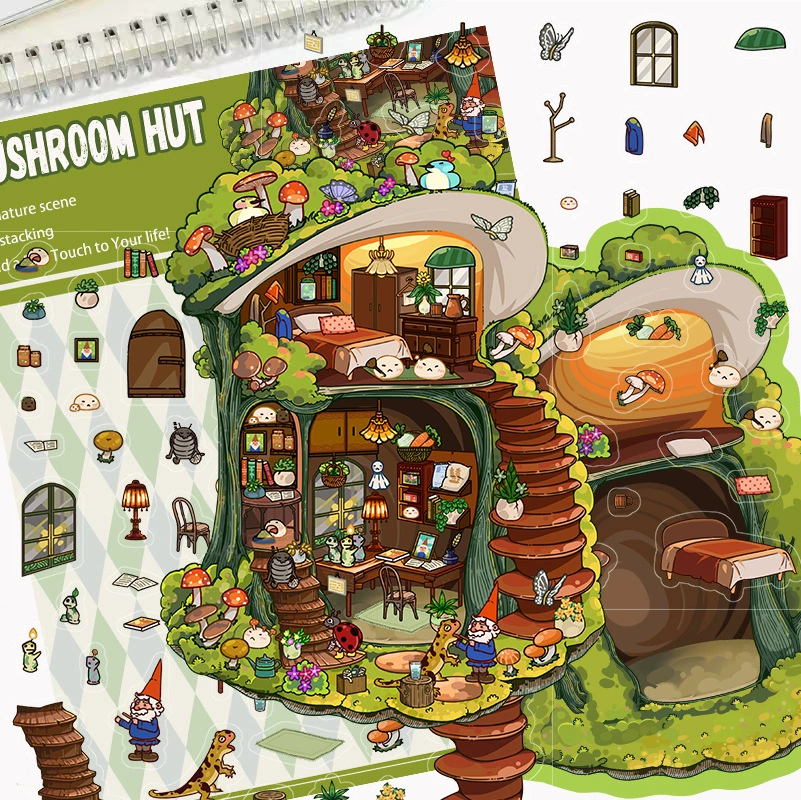 Картонная маленькая наклейка, шалаш, 3D, антистресс, DIY, планировщик