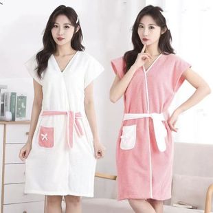 Wearing Bathrobe Cute Bath Towel Adult Household Long Quick-drying Absorbent plus size Student Bathing Swimming
