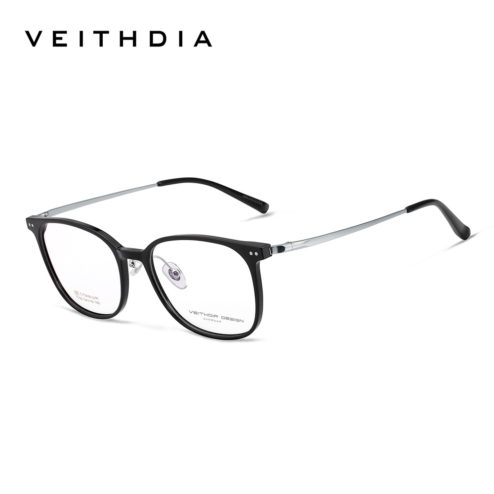 Marco cuadrado, pie de titanio puro, marco de espejo de miopía óptica retro, marco de ojo masculino y femenino, puede estar equipado con grado al por mayor 7109