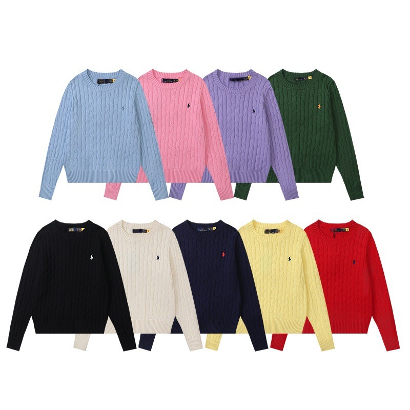 Ralph Lauren Chest Embroidered Logo Knit Sweater Long Sleeve Short Sleeve Cardigan Half-Zip Knit Sweater
