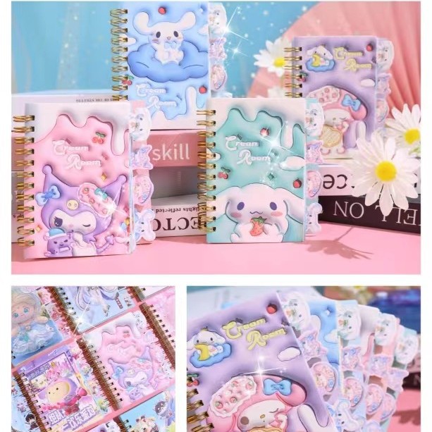 Cuaderno Espiral con Diseño de Mascota Adorable, Cuaderno Escolar Kuromi de Alta Calidad, Planificador Espiral con Hojas Intercaladas, Diario, Agenda.