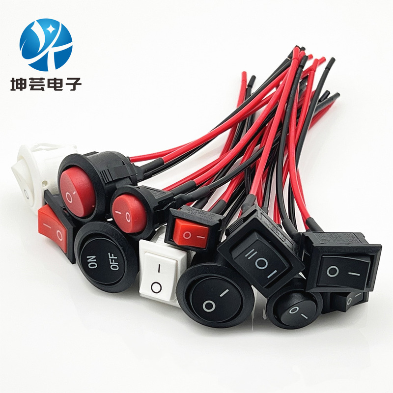 Kcd1 Boat-Shaped Switch 21*15 with Welding Wire 10X15 Kcd11 Switch with Welding Wire Full Circle Switch with Welding Wire