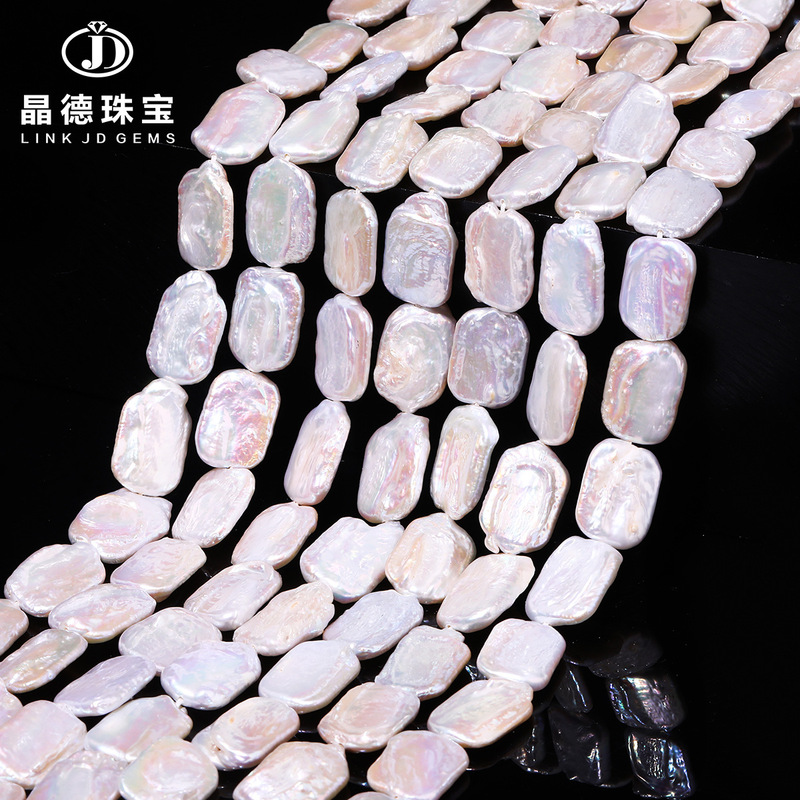 Jingde ジュエリーナチュラルバロックホワイト淡水長方形パールルースビーズ diy ブレスレットジュエリーアクセサリー卸売|undefined