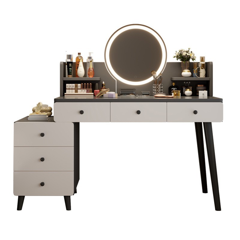 Comodador dormitorio moderno y simple 2025 nuevo pequeño armario de almacenamiento en un escritorio de maquillaje mesa espejo de maquillaje