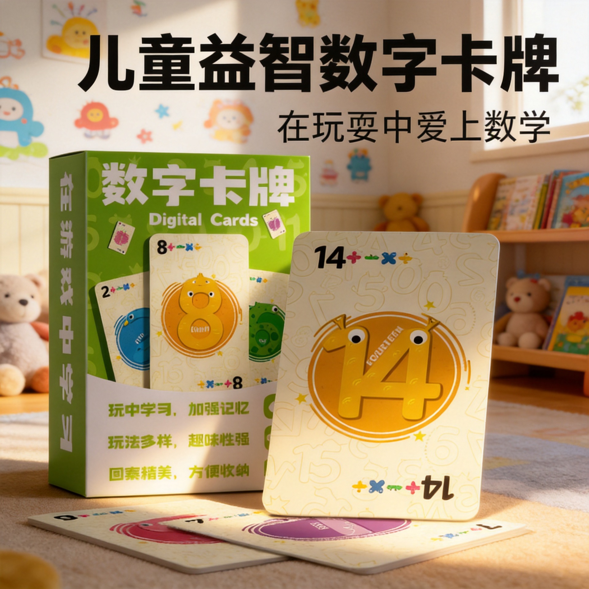 数字卡牌儿童数字游戏宝宝数学加减乘除启蒙早教益智玩具幼儿园