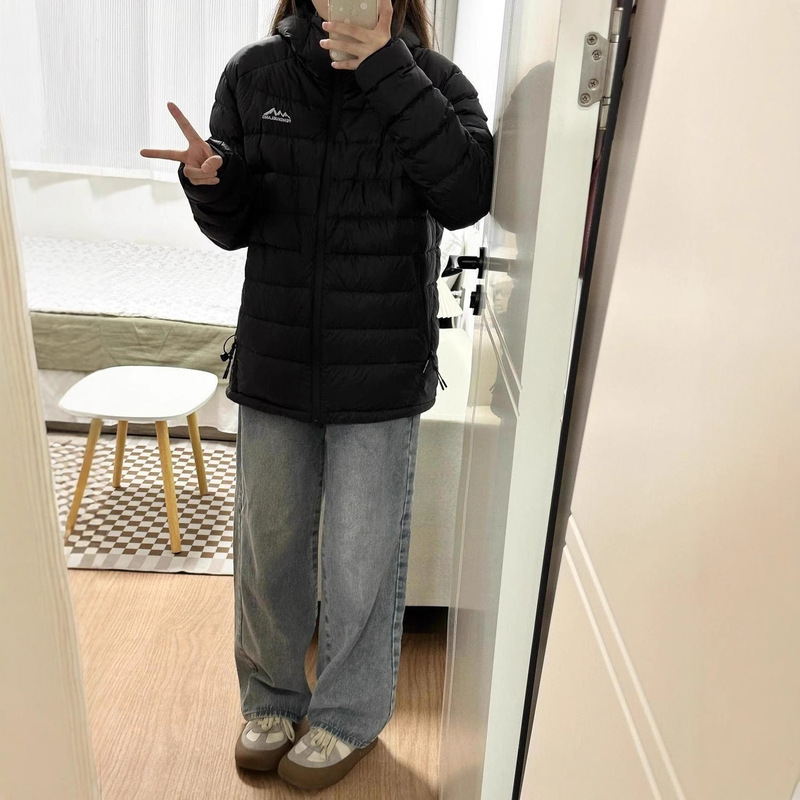排骨轻薄棉服女短款2025年新款休闲运动简约连帽纯色冬季棉袄外套|undefined