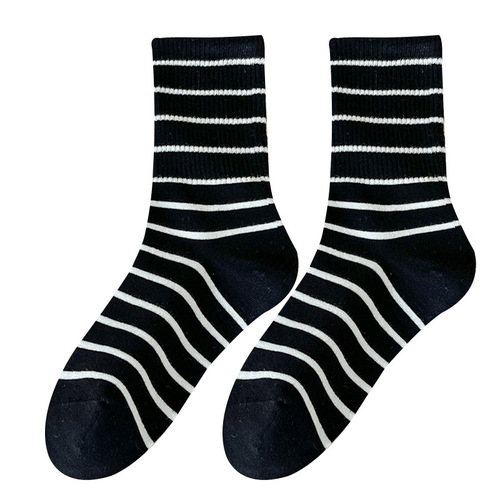 Autumn and Winter Maillard Color Women's Pure Cotton 7A Antibacterial Boneless Socks Fashion Mid-Calf Socks Xinjiang Cotton Stacked Socks for Women