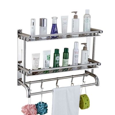 Towel rack Stainless steel Shower Room toilet Wash your hands take a shower TOILET Shelf Free punch Wall hanging Bath towel Storage rack