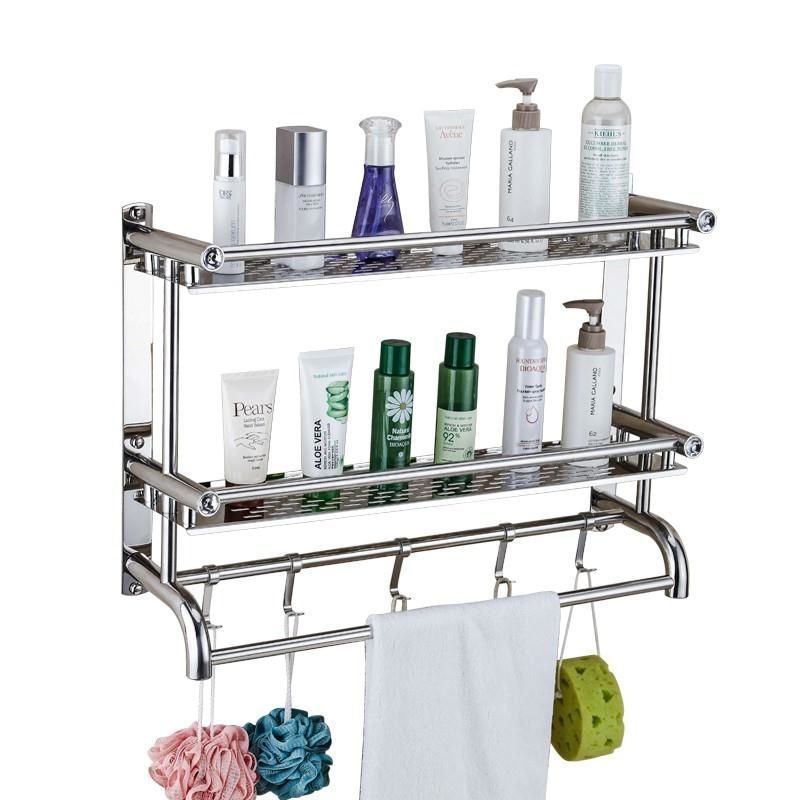 Towel rack Stainless steel Shower Room toilet Wash your hands take a shower TOILET Shelf Free punch Wall hanging Bath towel Storage rack