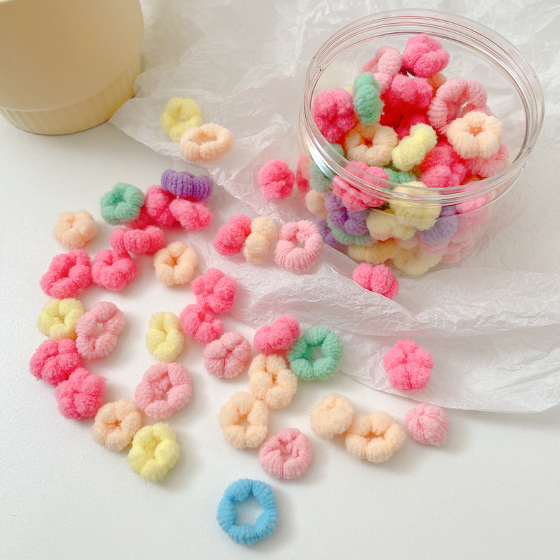 Caricatura encantadora anillo de pelo pulgar no daña el cabello de los niños correa de correa pequeña cuerda de cabello para niñas cuerda de cabello