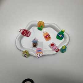 韩国可爱少女心奶茶饮料瓶发夹学生甜美刘海果汁发卡宝宝卡通软胶