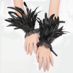 Dress bracelet chiffon feather bracelet oversleeve cross-border hot sale party ball all-match gloves jewelry