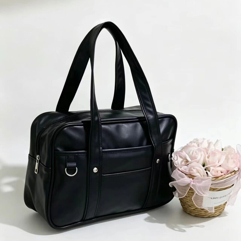 JK uniform bag, hand-held shoulder bag, large-capacity commuter school bag, girls' campus PU leather bag, JK uniform bag