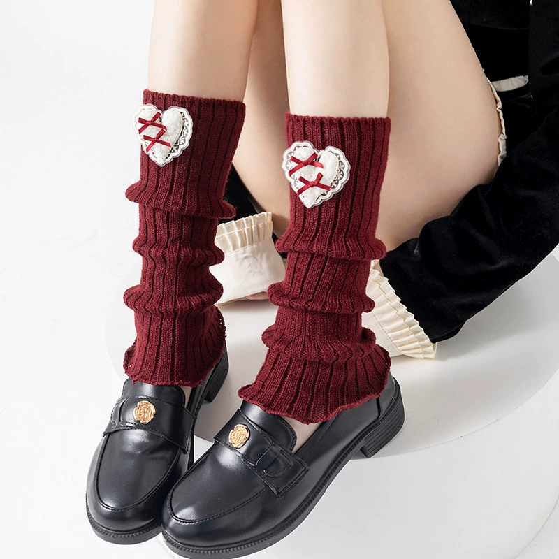 Сапоги из хлопка Gaiters, красный японский демисезонный комплект с бантом, стиль Лолита