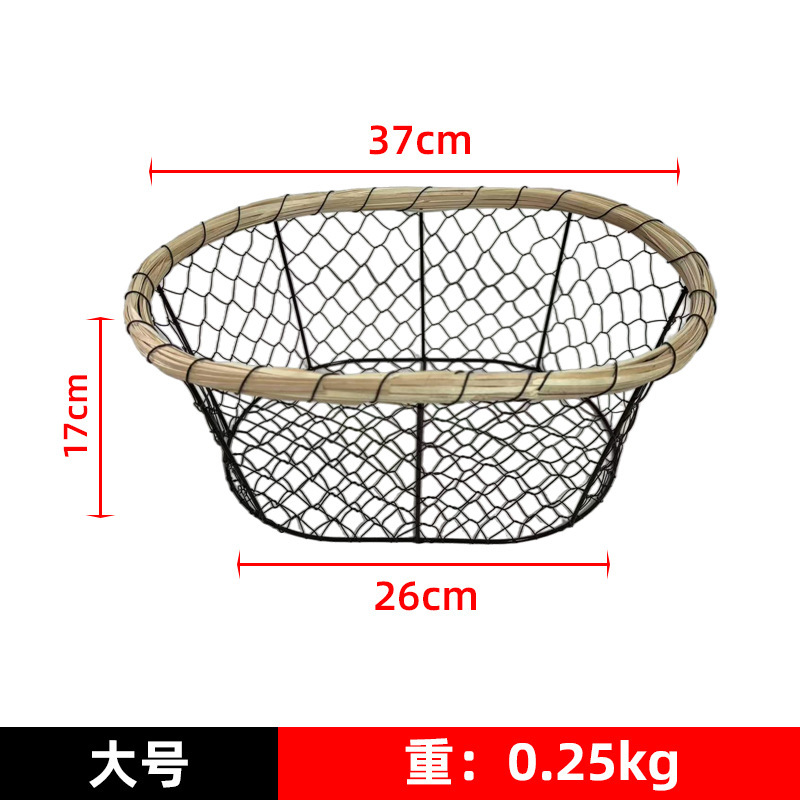 铁艺面包筐圆形金属网格镂空框收纳筐桌面零食水果储物篮子置物篮|undefined