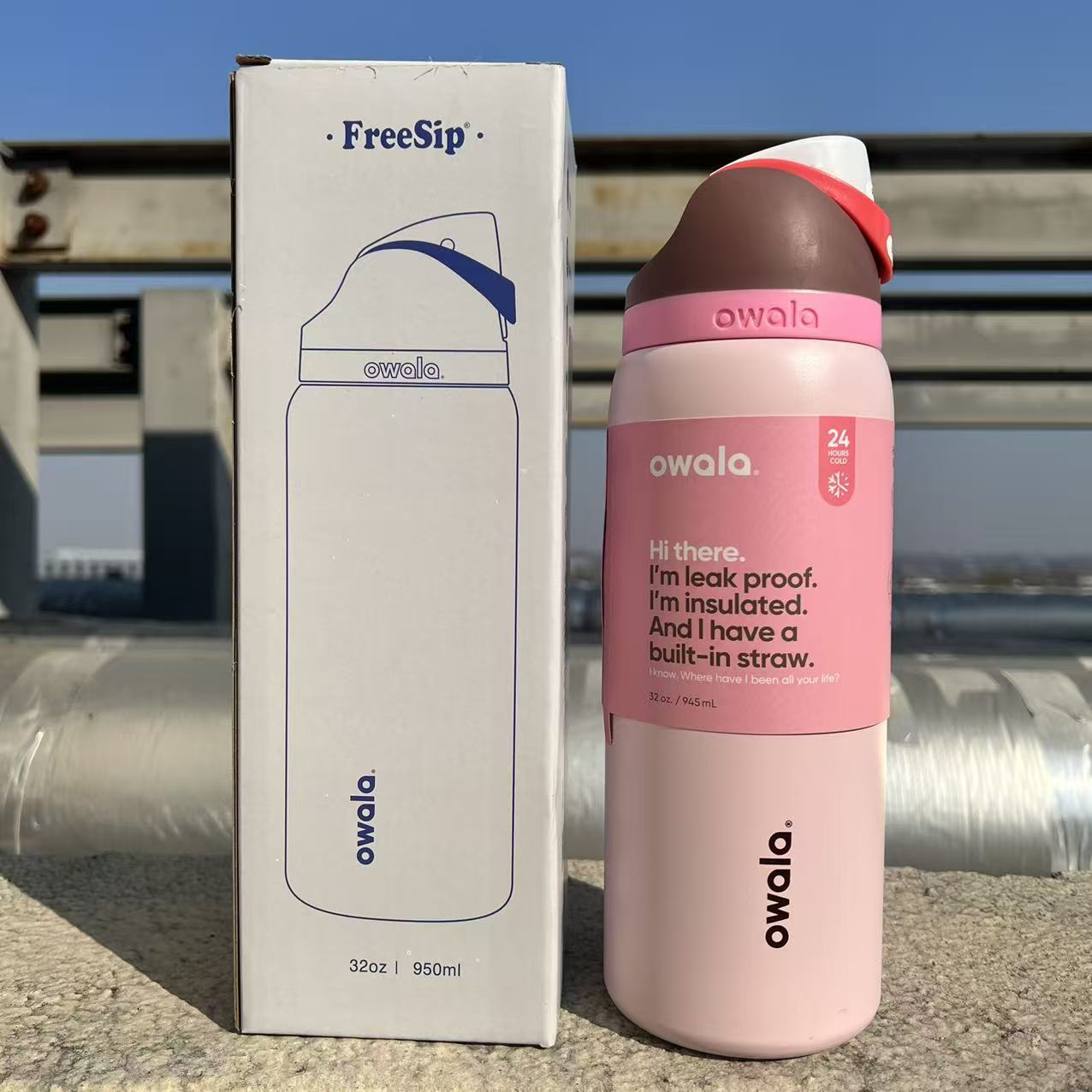 Owala en stock de gran capacidad portátil hervidor de agua al aire libre para hombres tazas de agua caliente de moda para mujeres tazas de fruta deportivas al por mayor