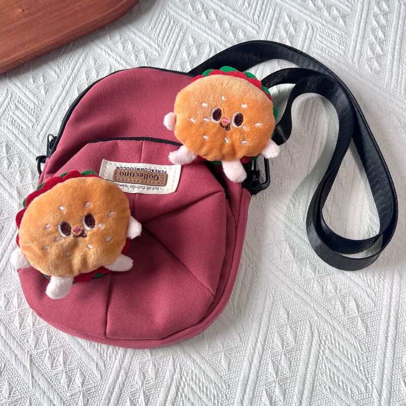 クリエイティブかわいいハンバーガーペンダントぬいぐるみペンダント楽しい食品ペンダント人形カップルモデルスクールバッグペンダント女性のための|undefined