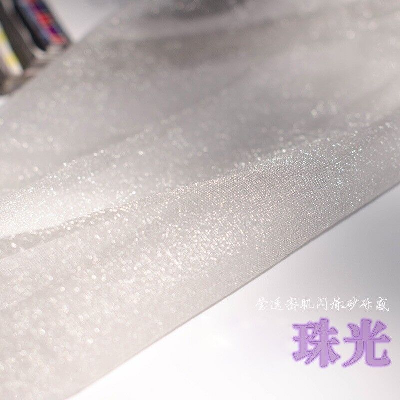 Beautiful Legs, Stockings, Women's Stockings, Open Stockings, Thin One-Line Crotch Bottoming Socks, Micro-Glitter Transparent Pearlescent Socks