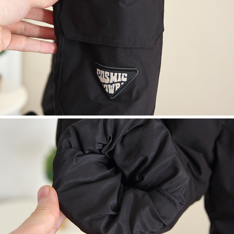 6908 pantalones de plumón de herramientas para niños 2025 nueva ropa de invierno para bebés pantalones de plumón de pato blanco pantalones de algodón de invierno para niños de tres capas