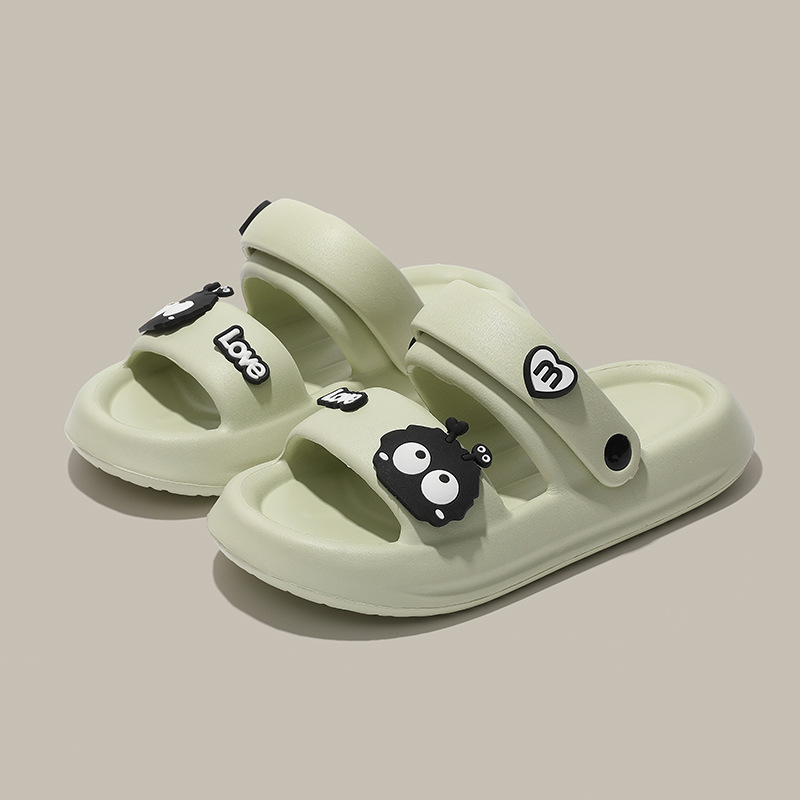 Zapatillas de fondo grueso para mujeres de verano, lindas zapatillas de playa de fondo suave, zapatillas de baño ligeras para el interior