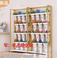 厂家定制欧式新品鲜花架花店展示架多层鲜花花桶架铁艺花架阶梯式