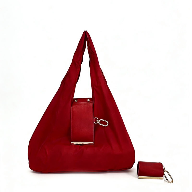 New cross-border direct-sale keychain storage nylon shopping bag, large-capacity convenient portable shoulder eco-friendly bag