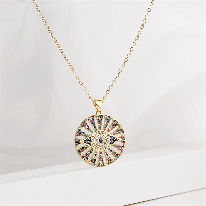Fashion Devilu0027S Eye Copper Necklace Plating Zircon Copper Necklaces