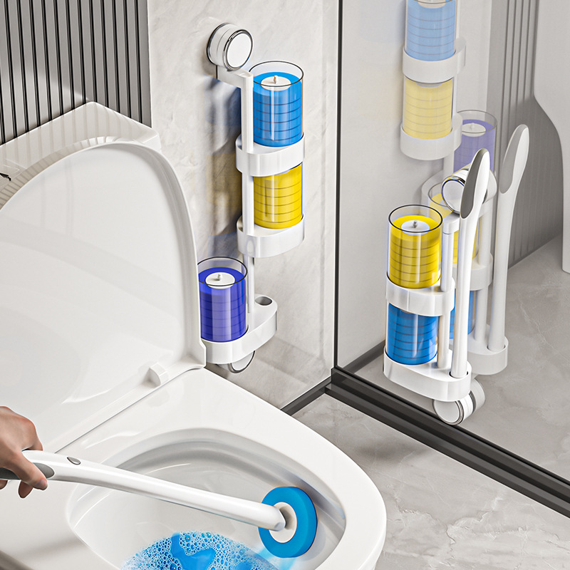 Ventura desechable cepillo de inodoro sin esquina muerta 2024 nuevo cepillo de limpieza de inodoro rotatorio colgado en pared