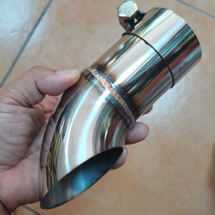 Universal Exhaust Pipe with Downward Hidden Elbow Tailpipe, Downward Curved Stainless Steel Accessory Tail Section