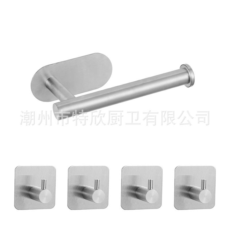 Caja de pañuelos de cocina titular de rollo negro inodoro de acero inoxidable titular de pañuelos ponche-Libre Rollo de papel higiénico rack de almacenamiento transfronterizo