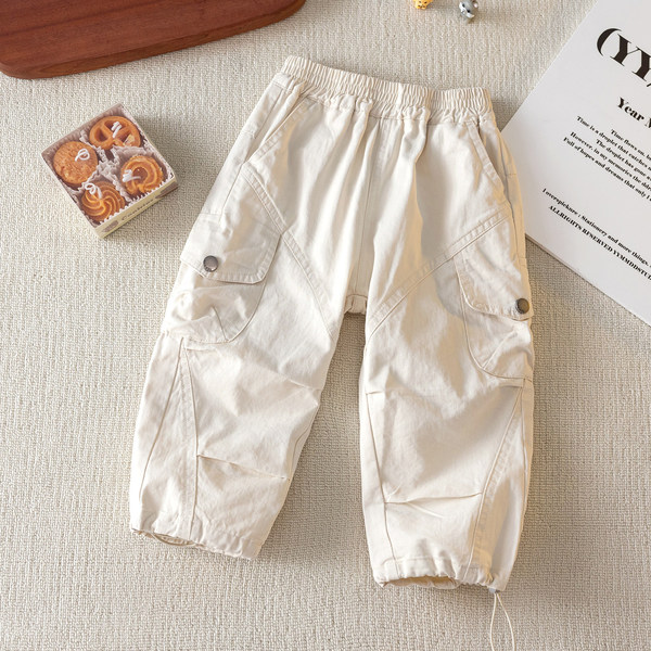 Solid color children's spring casual trousers for leisure for boys
