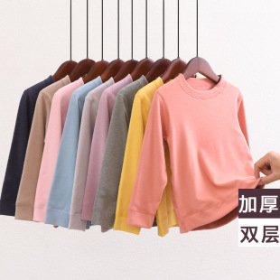 [Double-layer] Zhende velvet thermal underwear children's school uniform inner jacket thickened boys and girls autumn and winter clothing