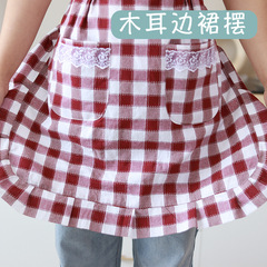 Apron pure cotton fabric for home and outdoors, summer thin women's household kitchen Korean version new stylish heart-shaped apron princess dress