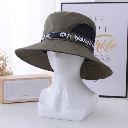 Summer Sun Protection Fisherman Hat for Men Outdoor Fishing Breathable Quick-Drying Sun Hat with Wide Brim and Foldable Design