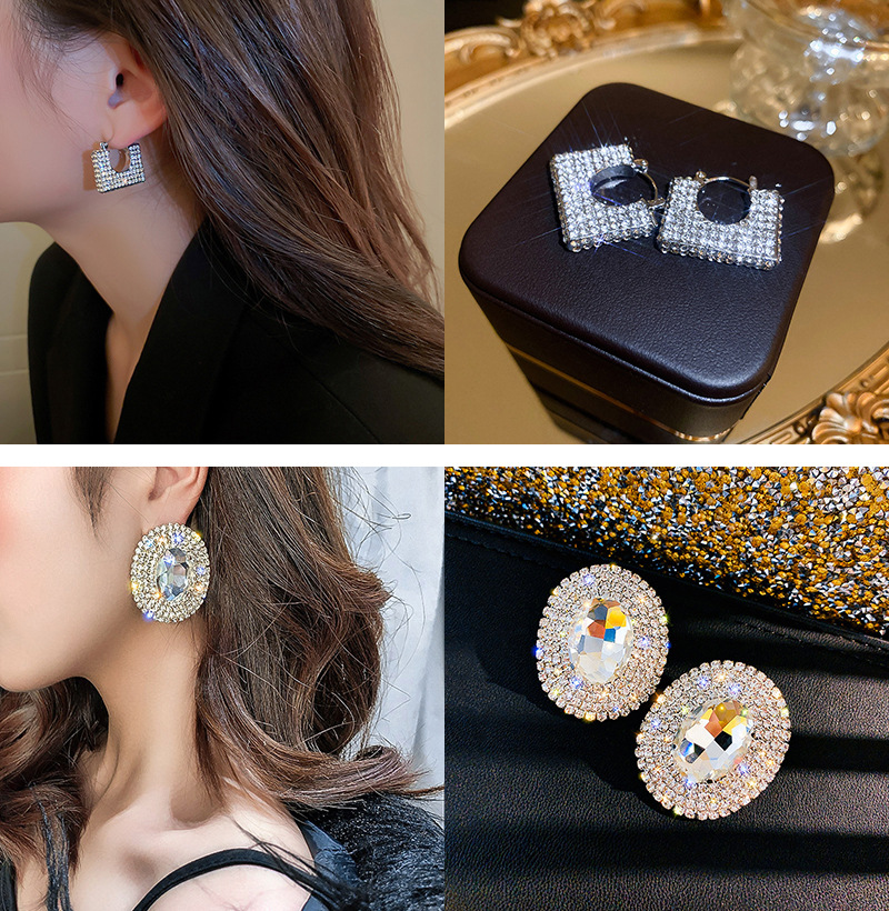 Retro Geometric Heart Shape Bow Knot Copper Zircon Drop Earrings 1 Pair