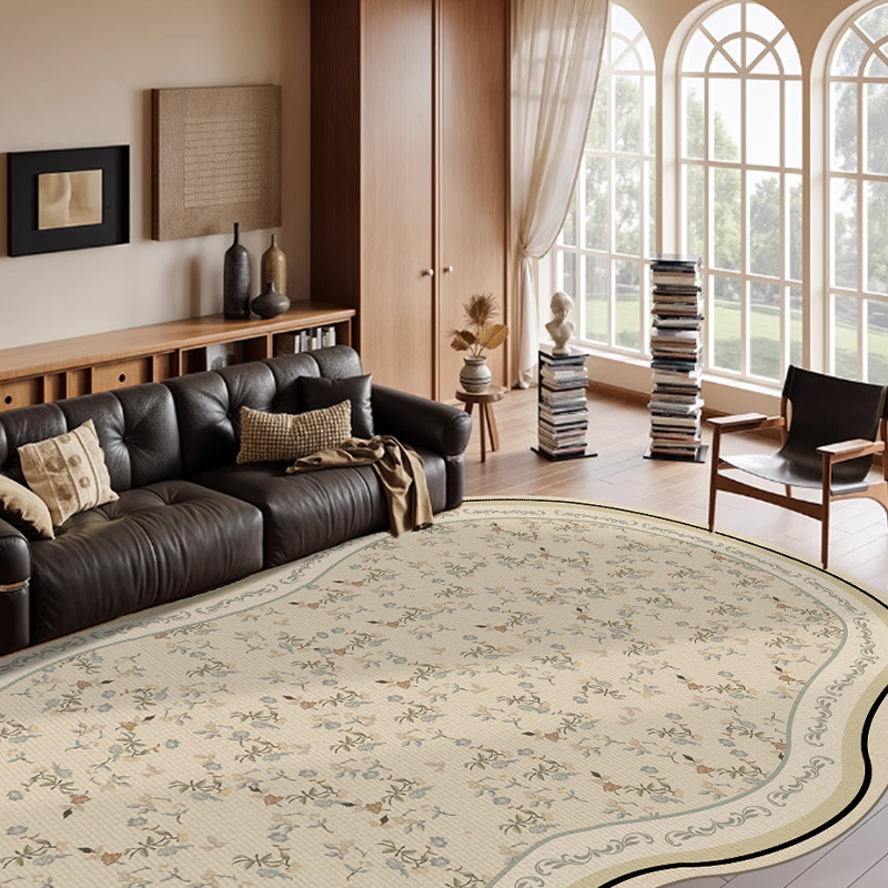 Alfombras sala de estar dormitorio americano forma alfombra de cama impermeable sofá francés sin cuidado esteras de suelo irregulares silenciosas